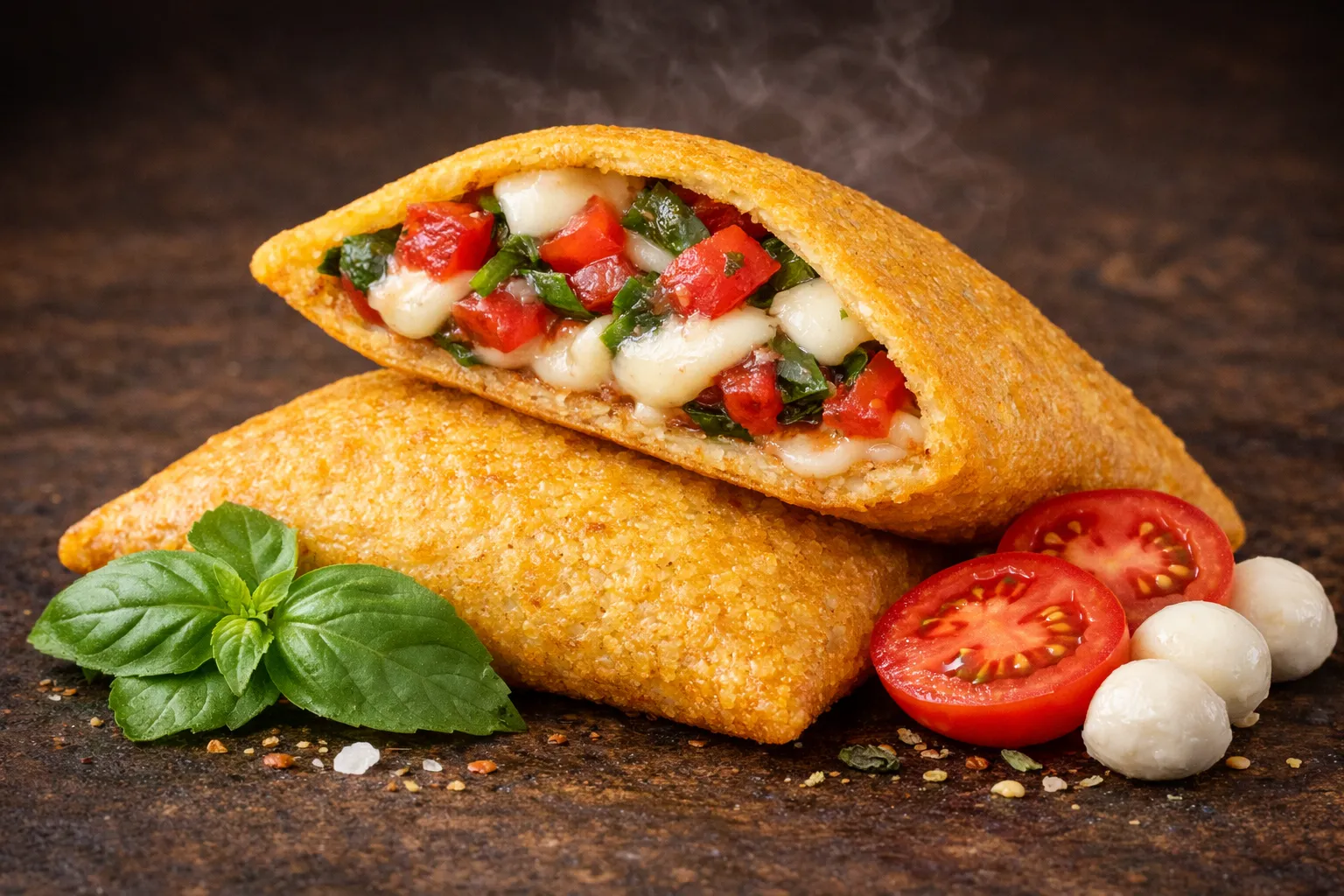 Capresa (mozzarella, tomate y pesto)