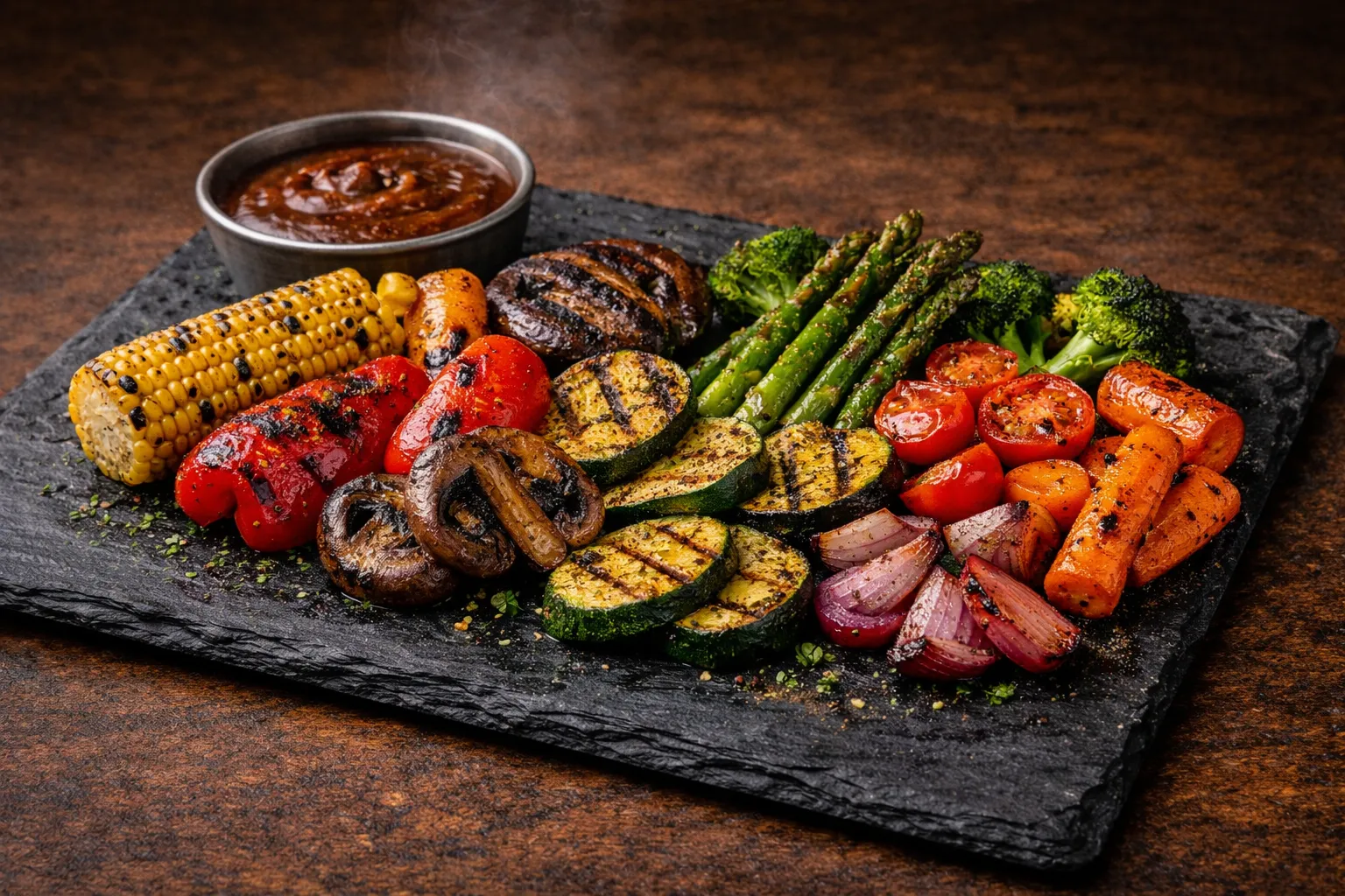 Verduras ahumadas de temporada